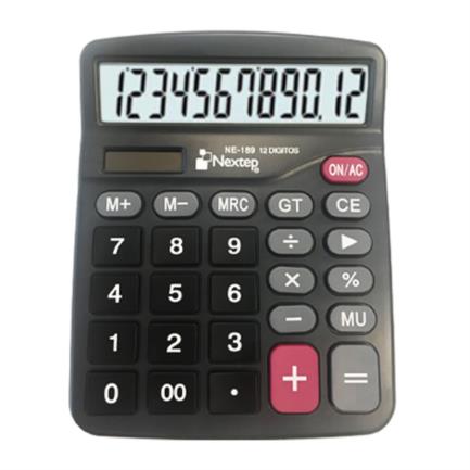 [NE-189] Calculadora Nextep 12 Dígitos Pantalla Grande Escritorio Batería/Solar