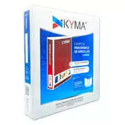 [KYM-CAR-150BCO] Carpeta Panorámica Kyma Carta Blanca Herraje En "O" De 1 1/2 Pulgada [KYM-CAR-150BCO]