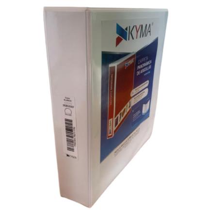 [CPKCBHO-200-BCOF] Carpeta Panorámica Kyma de Vinil Tamaño Oficio 2" Aro en "O" Blanca