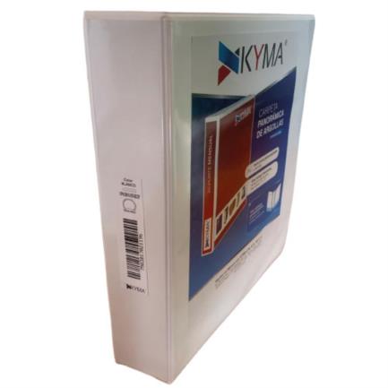 [CPKCBHO-300-BCOF] Carpeta Panorámica Kyma de Vinil Tamaño Oficio 3" Aro en "O" Blanca