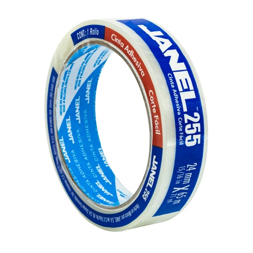[2552465200] Cinta adhesiva económica línea 255 transparente JANEL 24x65 1 pieza