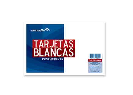 [45] TARJETA ESTRELLA HEMEROGRAFICA 100 HJS 4X6 BLANCA