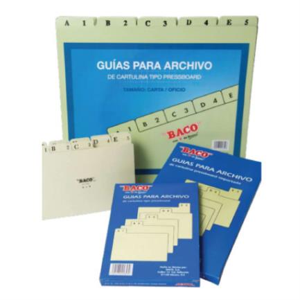 [CP100] Guías Baco para Archivos Alfabéticas Oficio C/25 Pzas