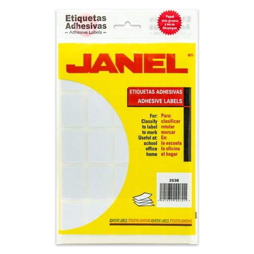 [25X38] Etiqueta Blanca Janel Clasica No. 7 con