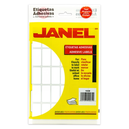 [1001938100] Etiqueta blanca JANEL clasica no. 23 con630 etiquetas de 19x38mm
