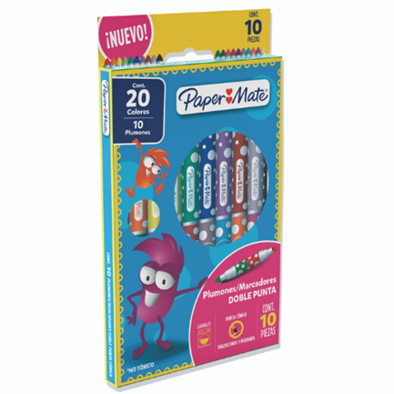 [2136339] Plumones Papermate Doble Punta Colores Surtidos C/10x20
