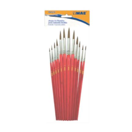 [PA12-S] Pincel Mae Surtido Acuarela Pelo de Pony Bolsa con 12 Piezas