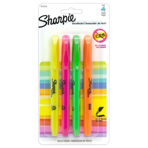 [ETPAPE000426] Resaltadores Sharpie accent pocket colores surtidos blister con 4 pieza