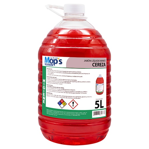 [MOP-JABCE-5L] Jabon para Manos Super Mops Aroma Cereza 5 Litros