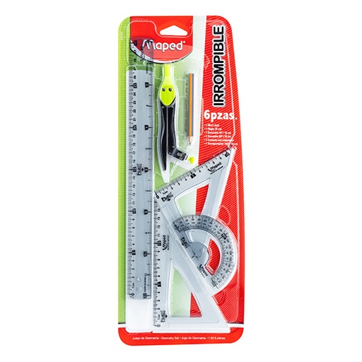 [ETPAPE0004253] Juego de geometría irrompible Maped básico y flexible con 6 piezas