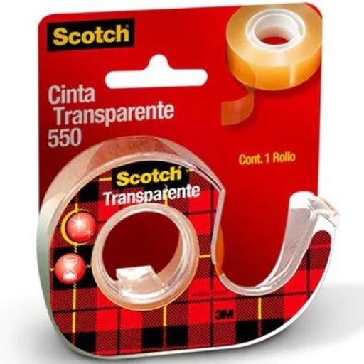 [ETPAPE0004331] Cinta 550 transparente Scotch 3M 12x30 1pieza con despachador
